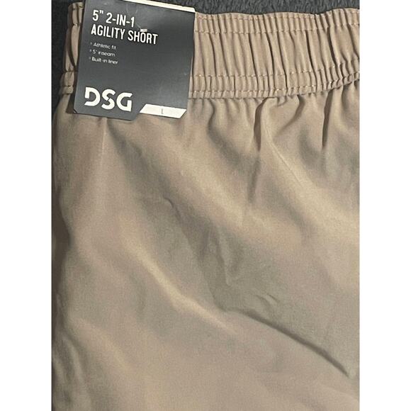 NWT DSG 5" Men's Agility Short Khaki Shorts w/ Built In Liner Retail $35 Size L - Picture 3 of 3